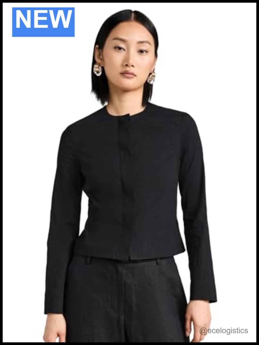 Crop Peplum Jacket Linen Viscose Elastane Hidden Button S/S Suiting